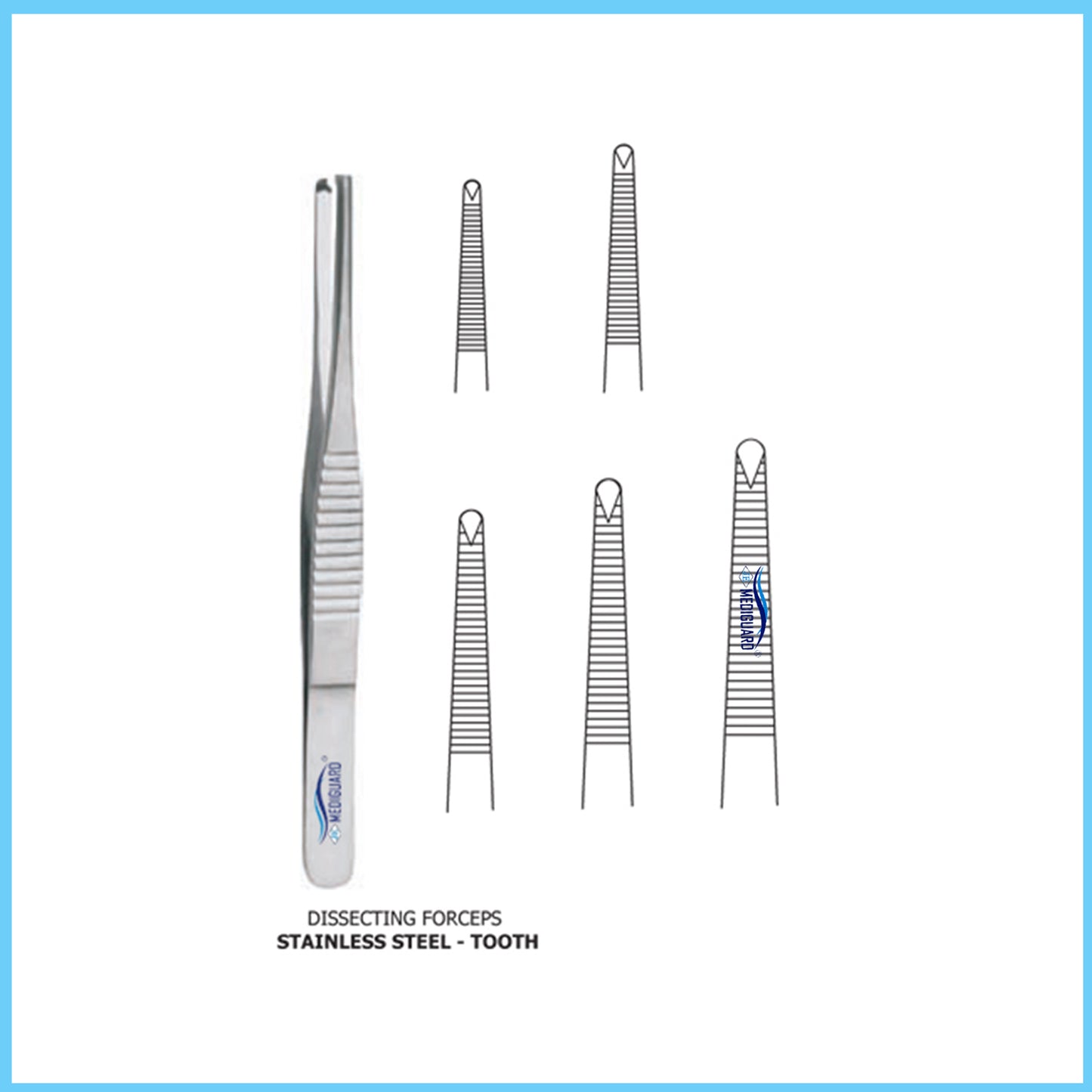 MEDIGUARD DISSECTING FORCEPS TOOTH PLAIN