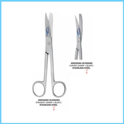 MEDIGUARD DRESSING SCISSORS SS SHARP OR SHARP BLUNT