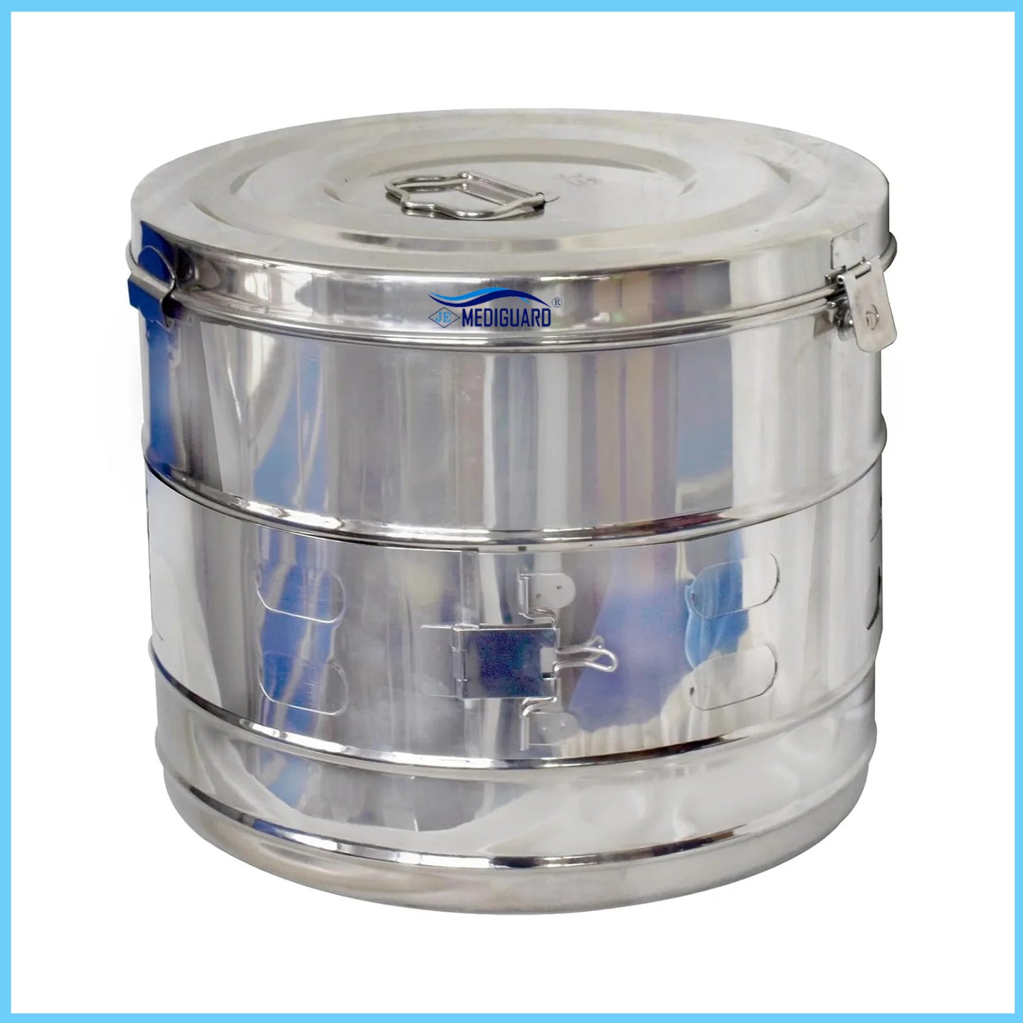 MEDIGUARD Dressing Drum  11"x9" Seamless SS 304 Stainless Steel, 11" Diameter x 9" Height
