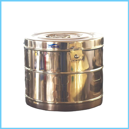 MEDIGUARD Dressing Drum  11"x9" Jointed Stainless Steel, 11" Diameter x 9" Height