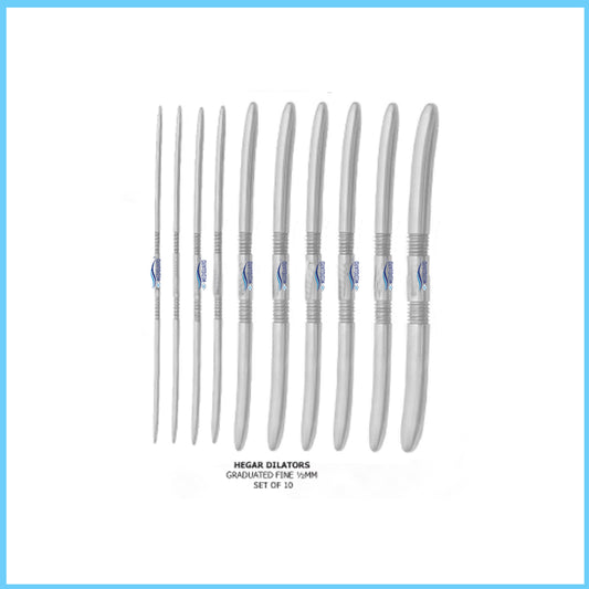 MEDIGUARD HEGAR DILATORS GRADUATED FINE 1-2 MM SET OF 10