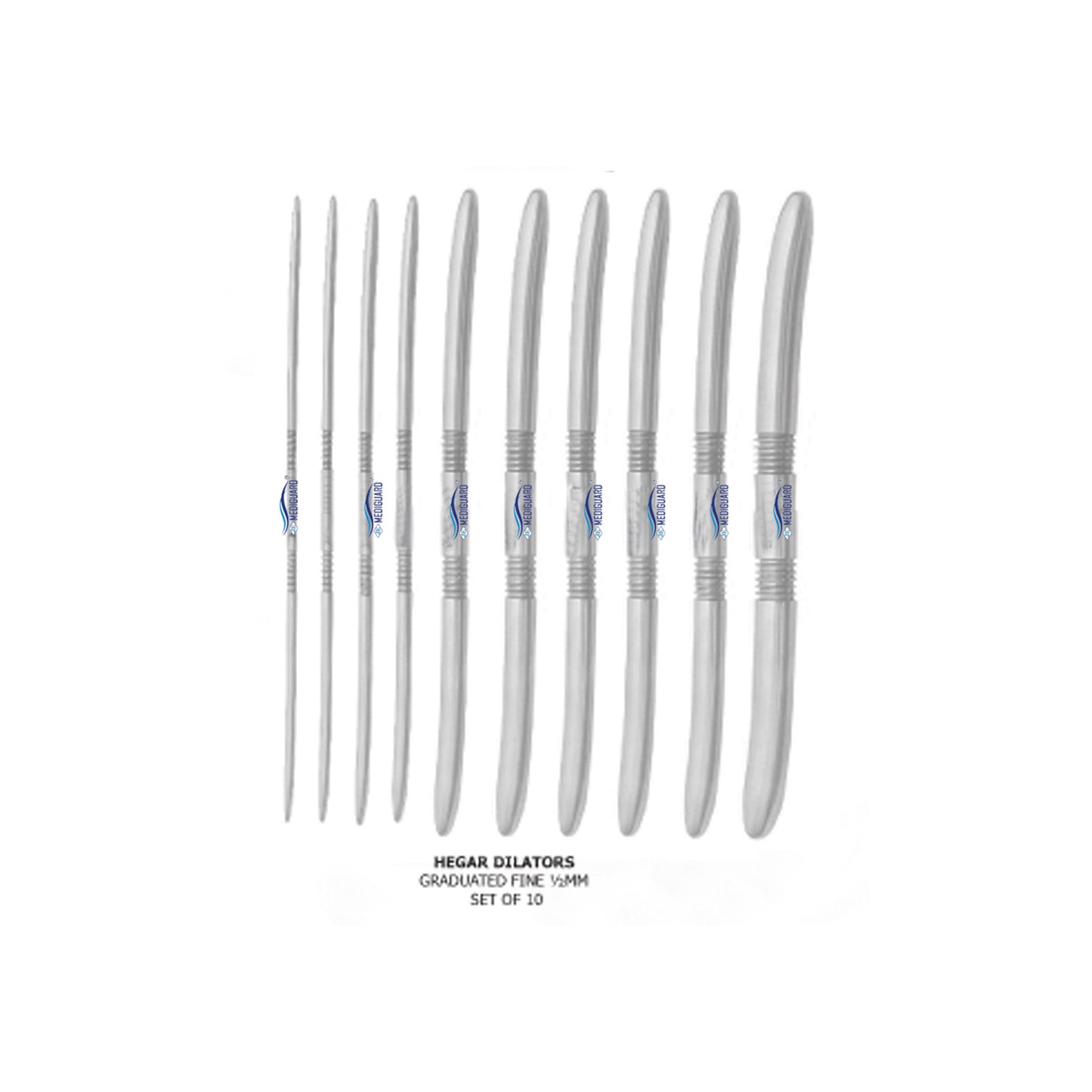 MEDIGUARD HEGAR DILATORS GRADUATED FINE 1-2 MM SET OF 10