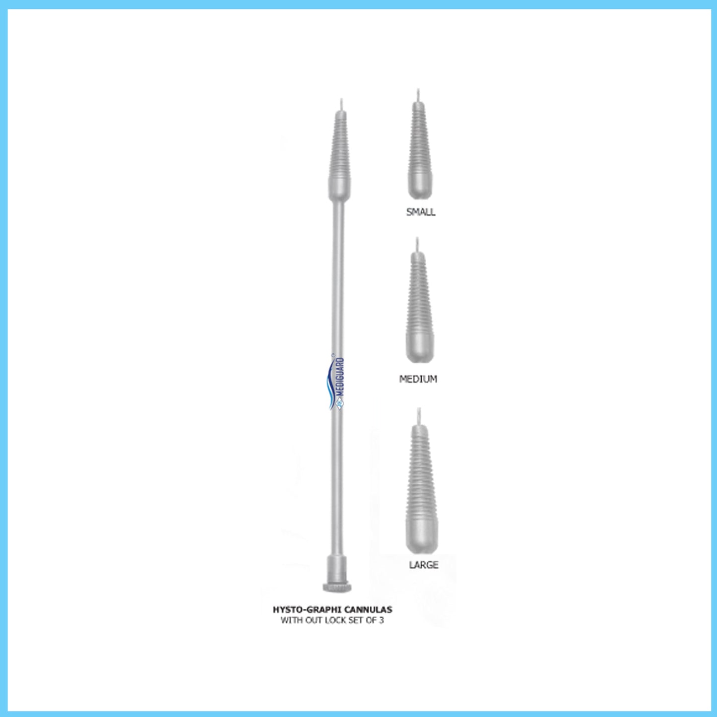 MEDIGUARD HYSTO - GRAPHI CANNULA WITH OUT LOCK SET OF 3