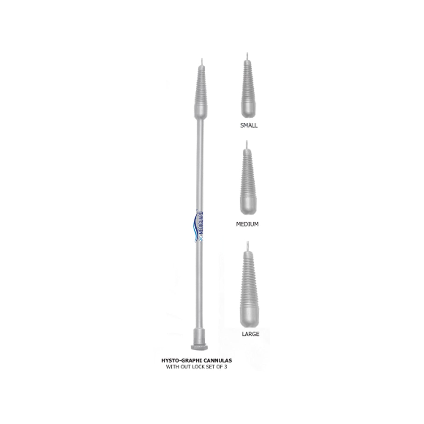 MEDIGUARD HYSTO - GRAPHI CANNULA WITH OUT LOCK SET OF 3