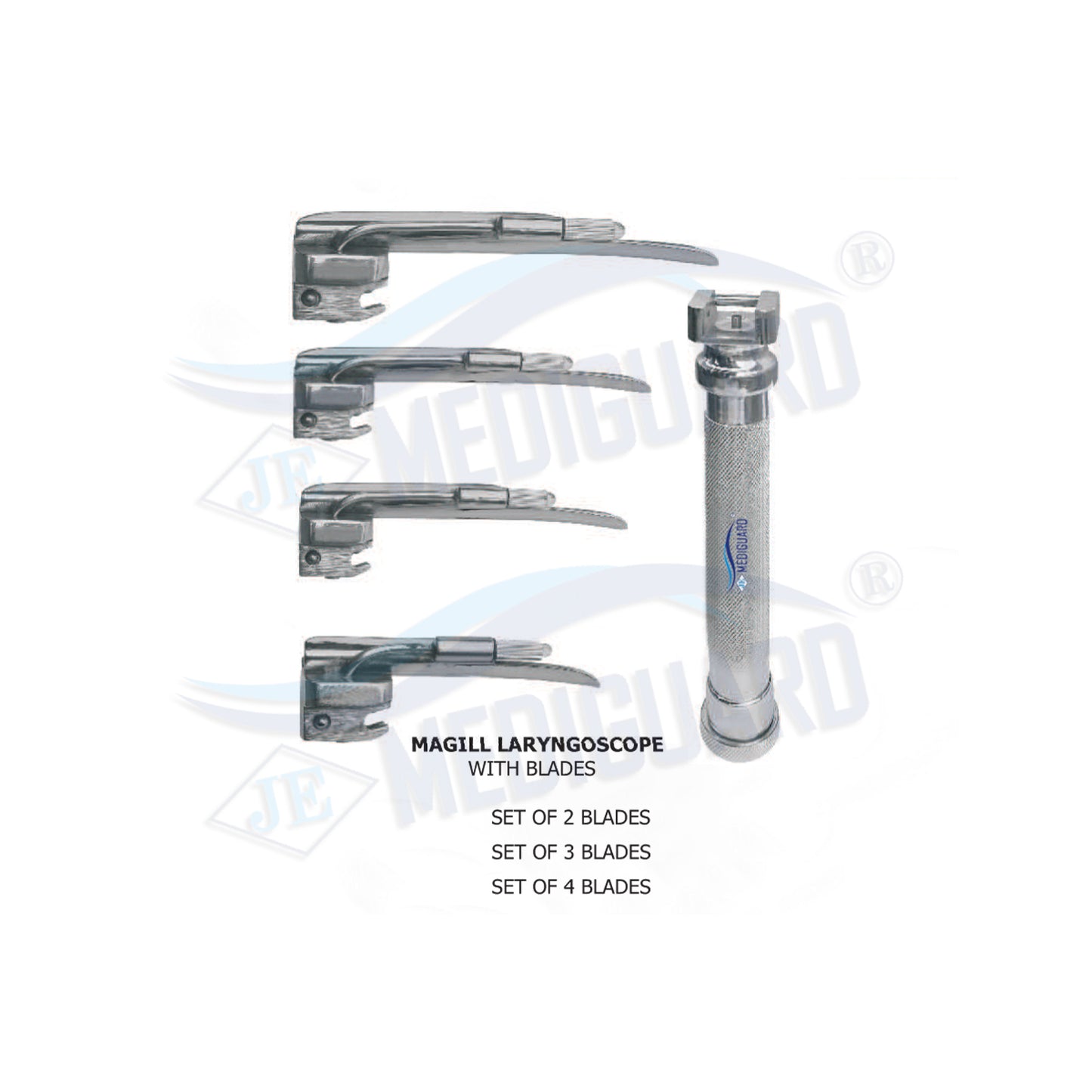 MEDIGUARD MAGILL LARYNGOSCOPE WITH BLADES