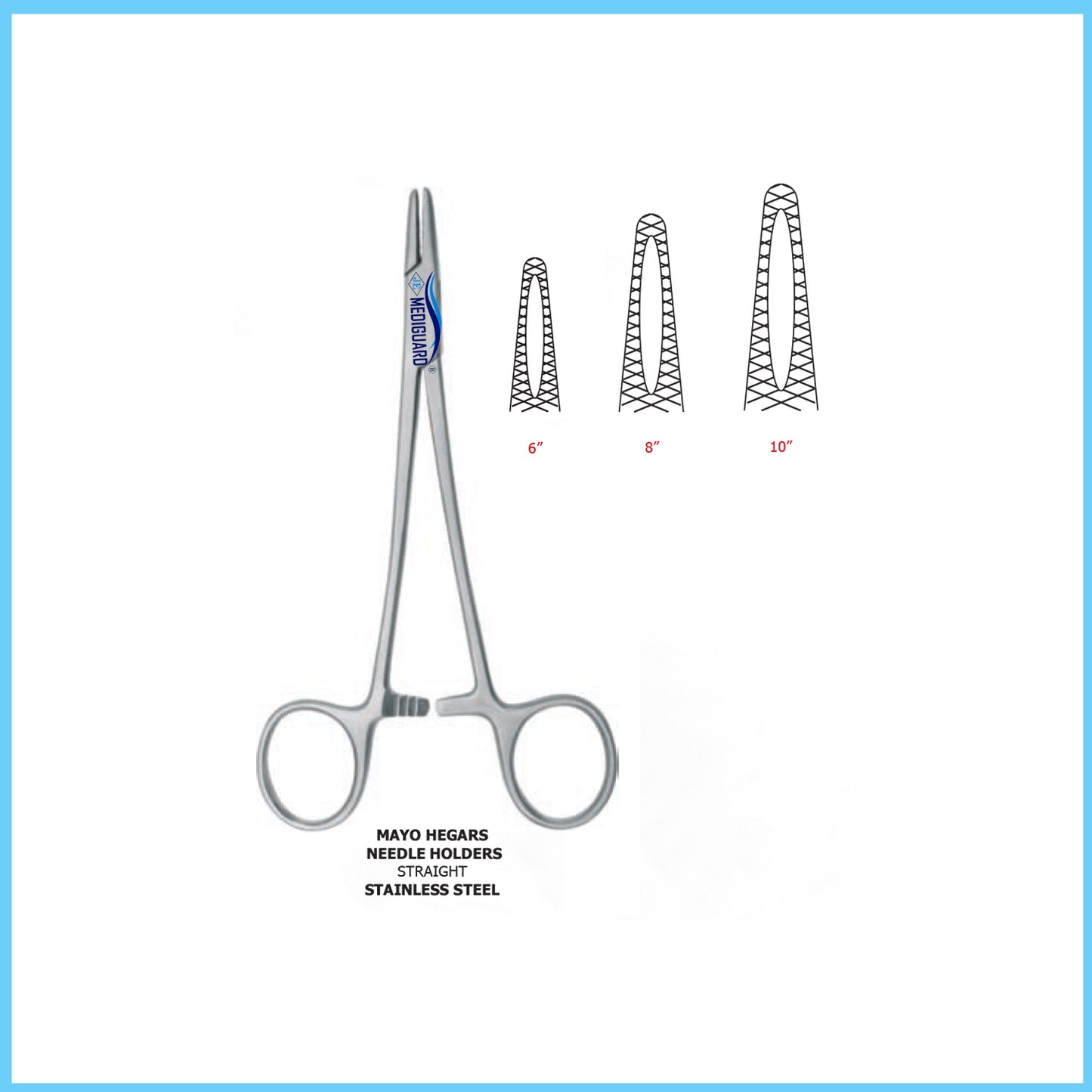 MEDIGUARD MAYO HEGARS NEEDLE HOLDERS STRAIGHT SS