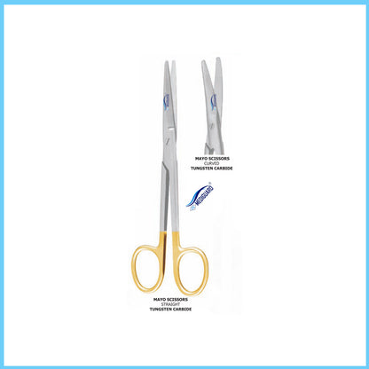 MEDIGUARD MAYO SCISSORS CURVED SS TUNGSTEN CARBIDE