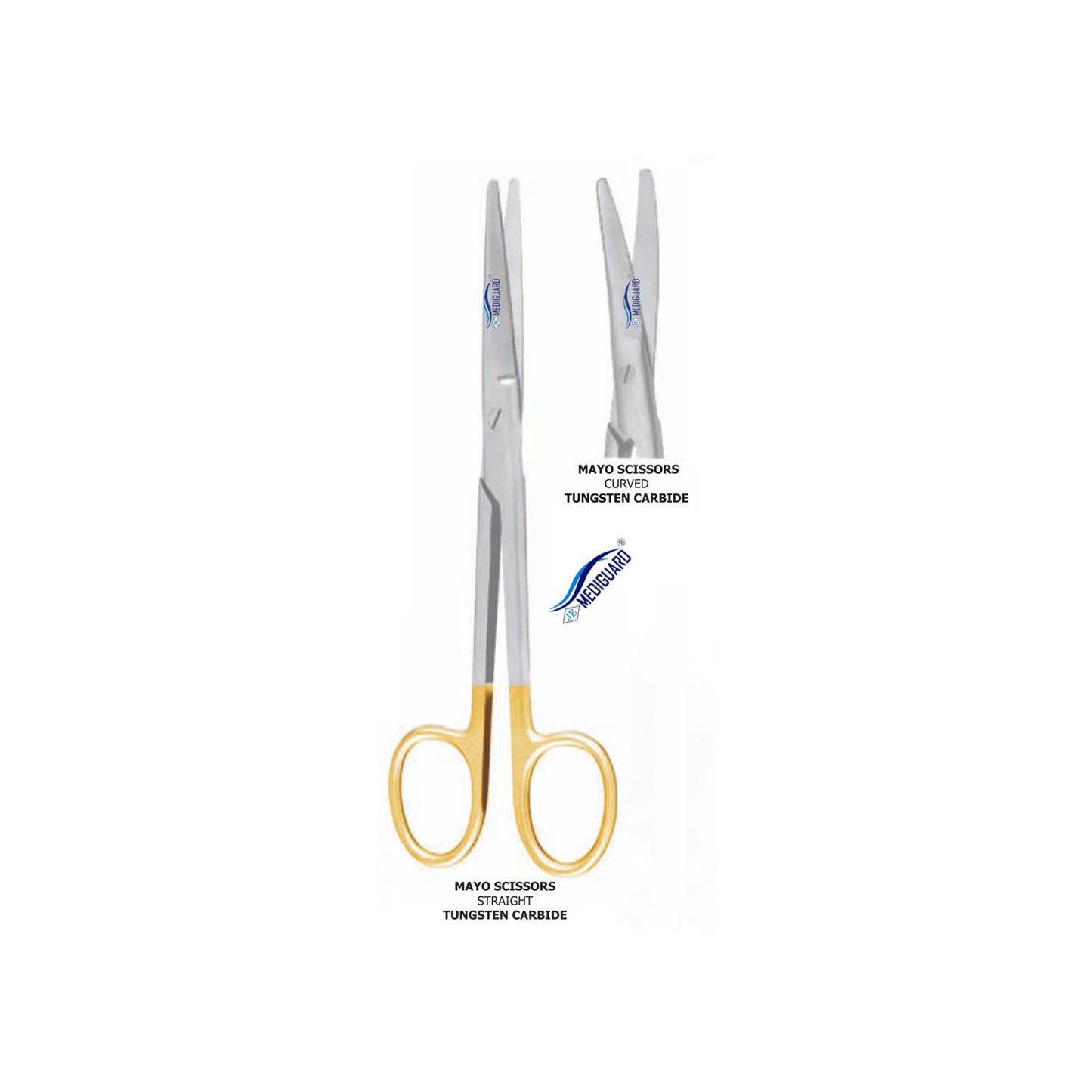 MEDIGUARD MAYO SCISSORS CURVED SS TUNGSTEN CARBIDE