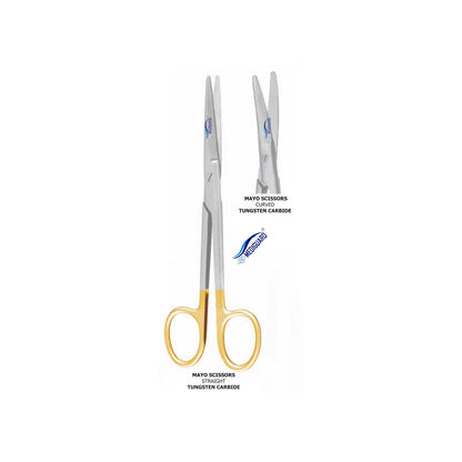 MEDIGUARD MAYO SCISSORS CURVED SS TUNGSTEN CARBIDE