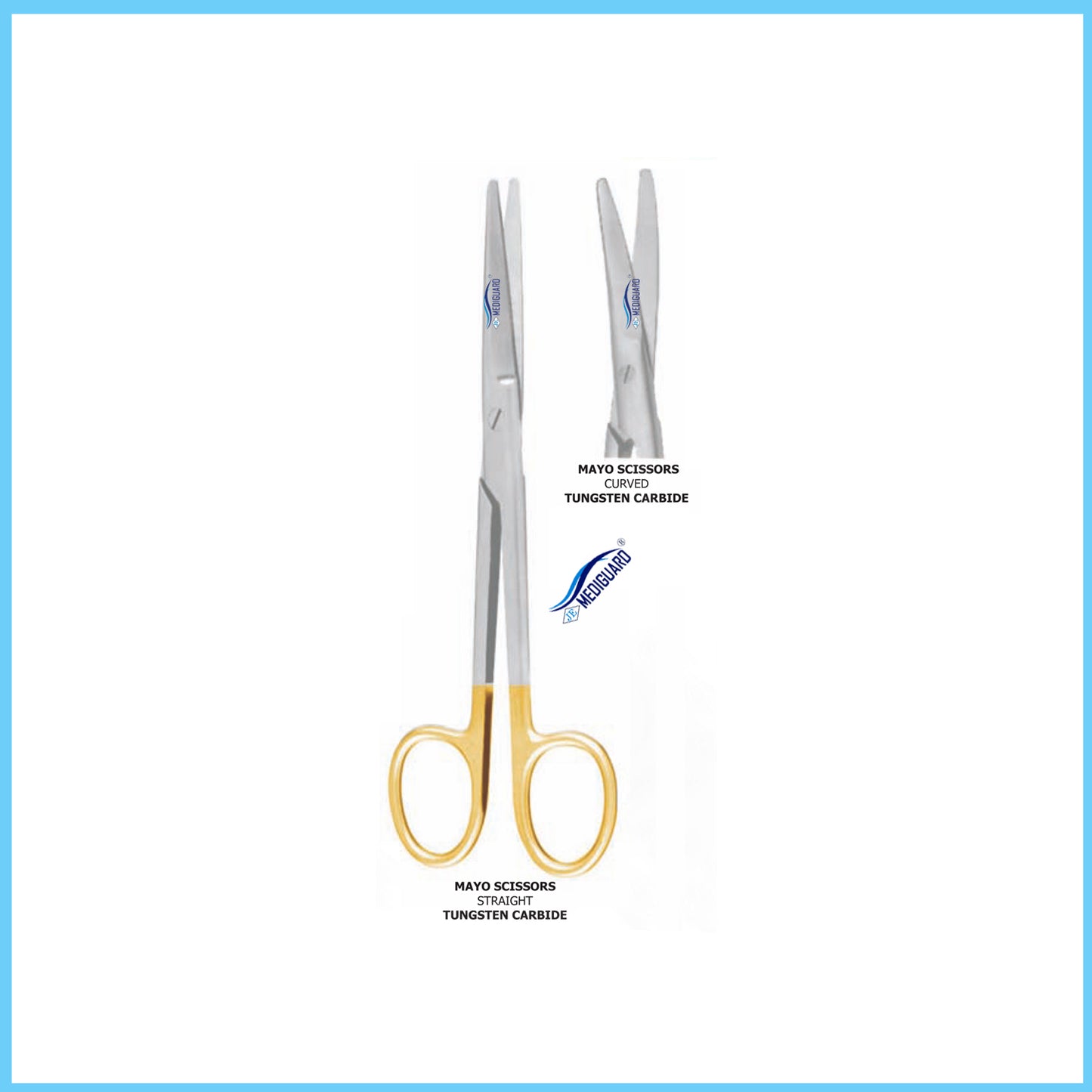 MEDIGUARD MAYO SCISSORS STRAIGHT SS TUNGSTEN CARBIDE