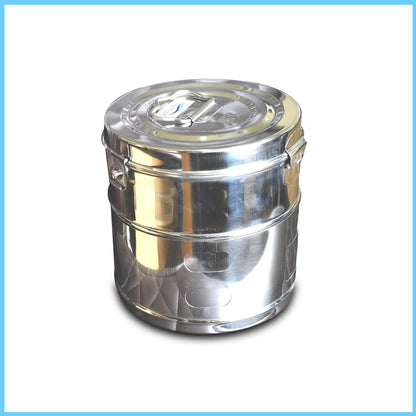 MEDIGUARD Dressing Drums 9"X9" Jointed Stainless Steel, 9" Diameter X 9" Height