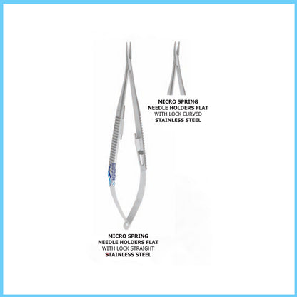 MEDIGUARD MICRO SPRING NEEDLE HOLDERS FLAT WITH LOOK