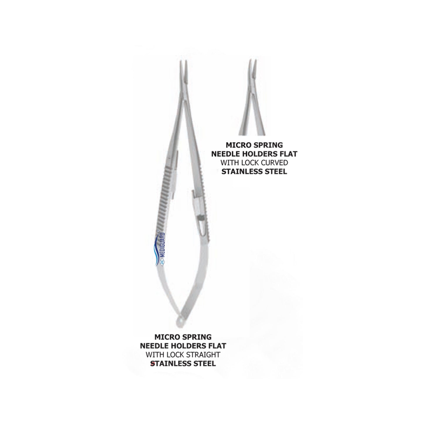 MEDIGUARD MICRO SPRING NEEDLE HOLDERS FLAT WITH LOOK