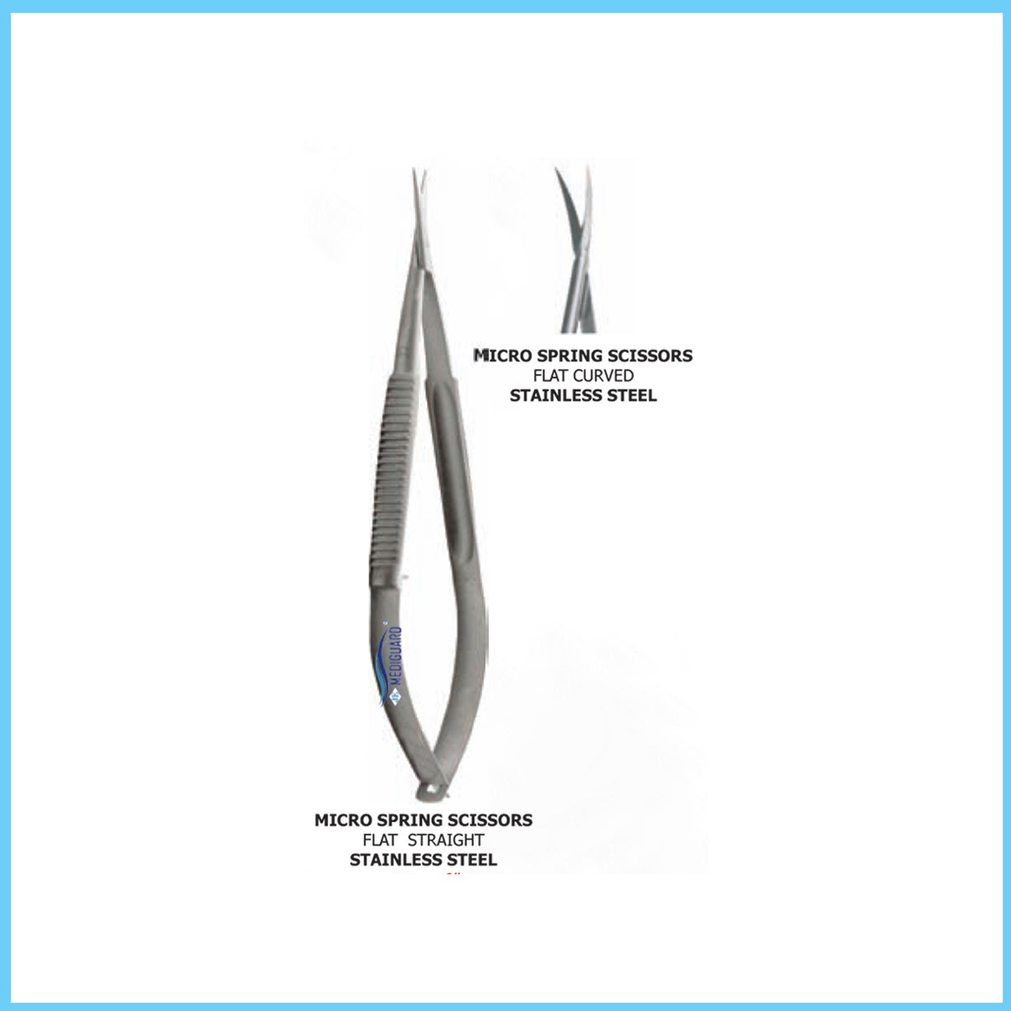 MEDIGUARD MICRO SPRING SCISSORS FLAT STRAIGHT