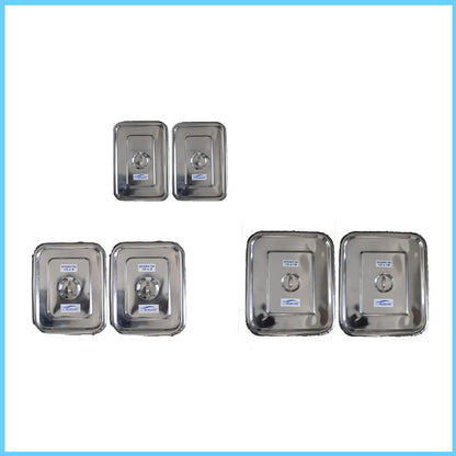 MEDIGUARD SS Instrument Tray with Lid (Size 8x6), Instrument Tray with Lid (Size 10x8) Instrument Tray with Lid (Size 12x10) Set