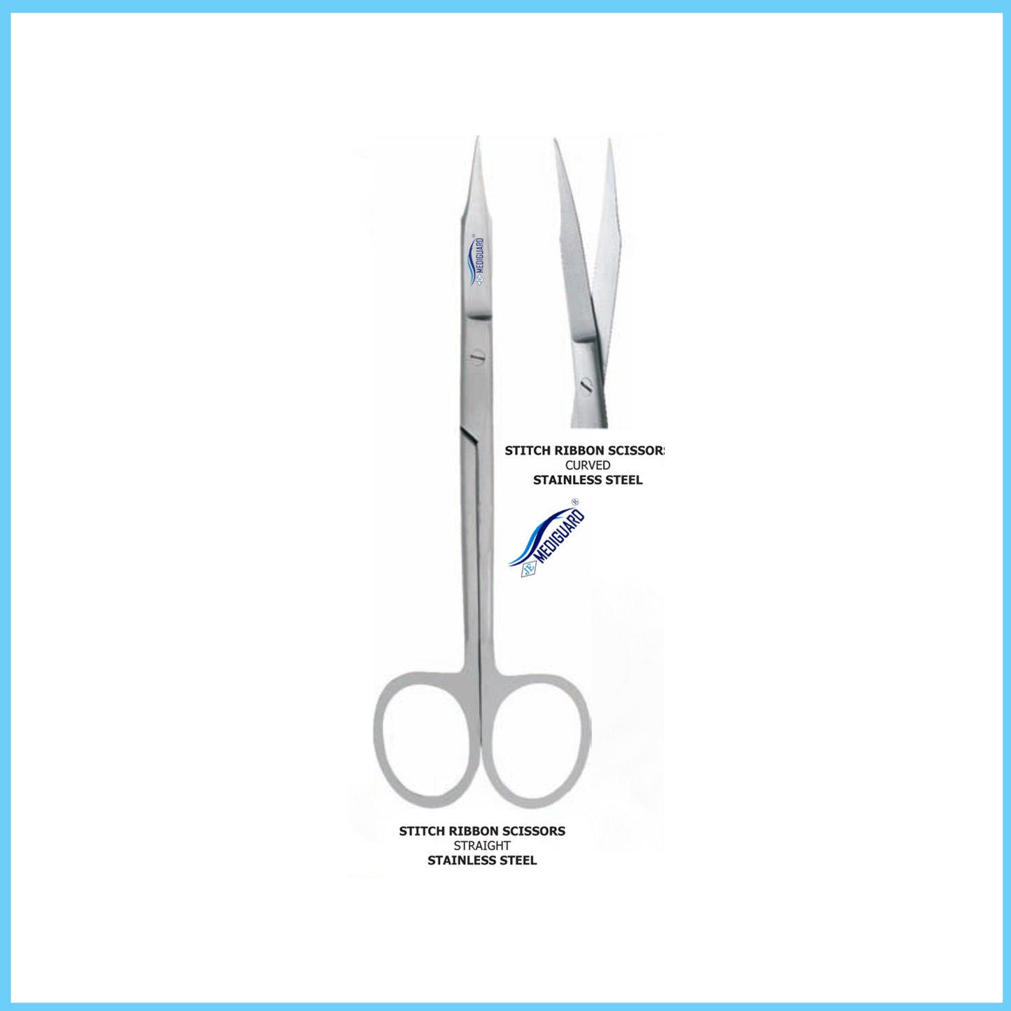 MEDIGUARD STITCH RIBBON SCISSORS CURVED (TENOTOMY SCISSORS)