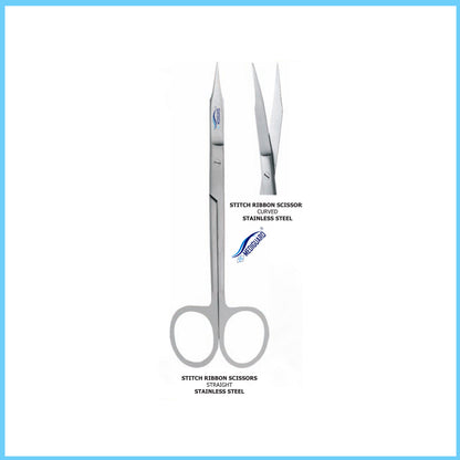 MEDIGUARD STITCH RIBBON SCISSORS CURVED (TENOTOMY SCISSORS)