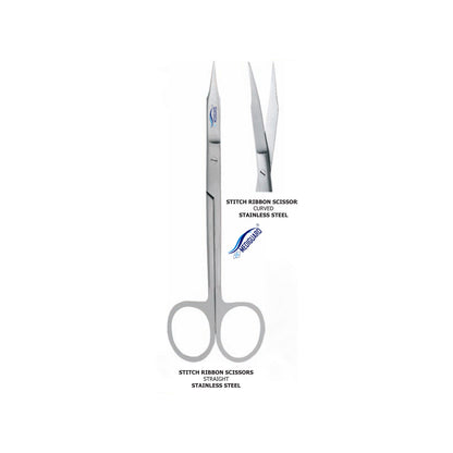 MEDIGUARD STITCH RIBBON SCISSORS CURVED (TENOTOMY SCISSORS)