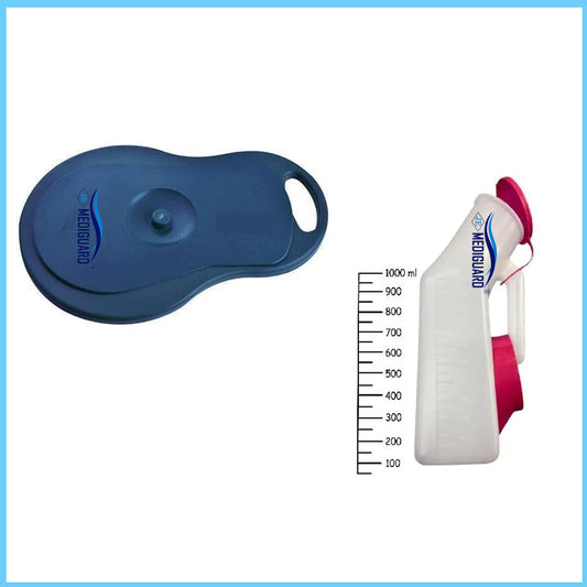 MEDIGUARD Unisex Polypropylene Bed Pan with Lid & Urinal Pot Combo Pack Of 2 Set