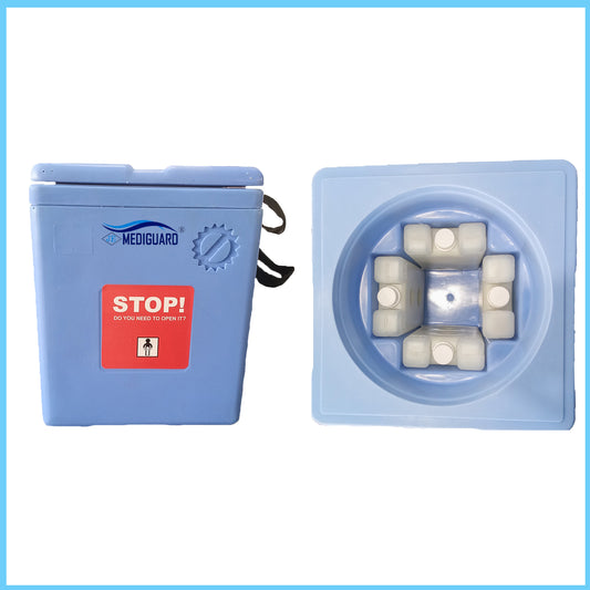 MEDIGUARD Vaccine Carrier (Large 1.60 Lrts. with 4 Icepacks), Blue