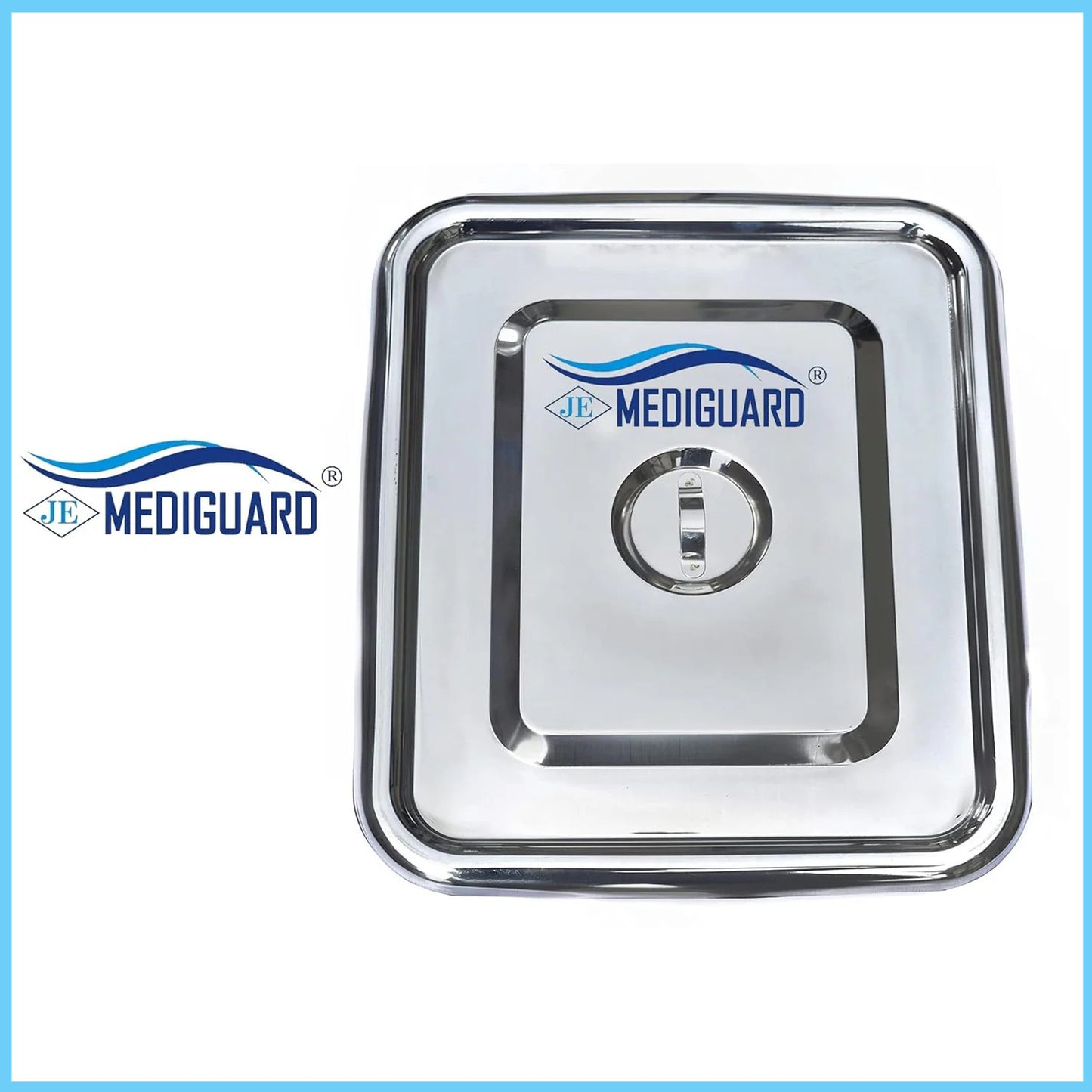 MEDIGUARD Stainless Steel Medical INSTRUMENT TRAY with Lid (Size 12x10)